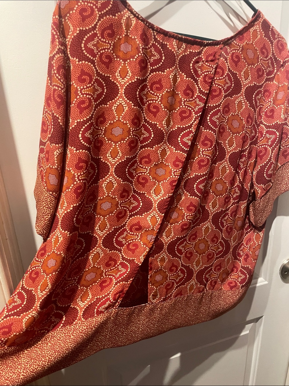 DR2 Rust Red Patterned Short-Sleeve Tunic - Picture 3 of 4